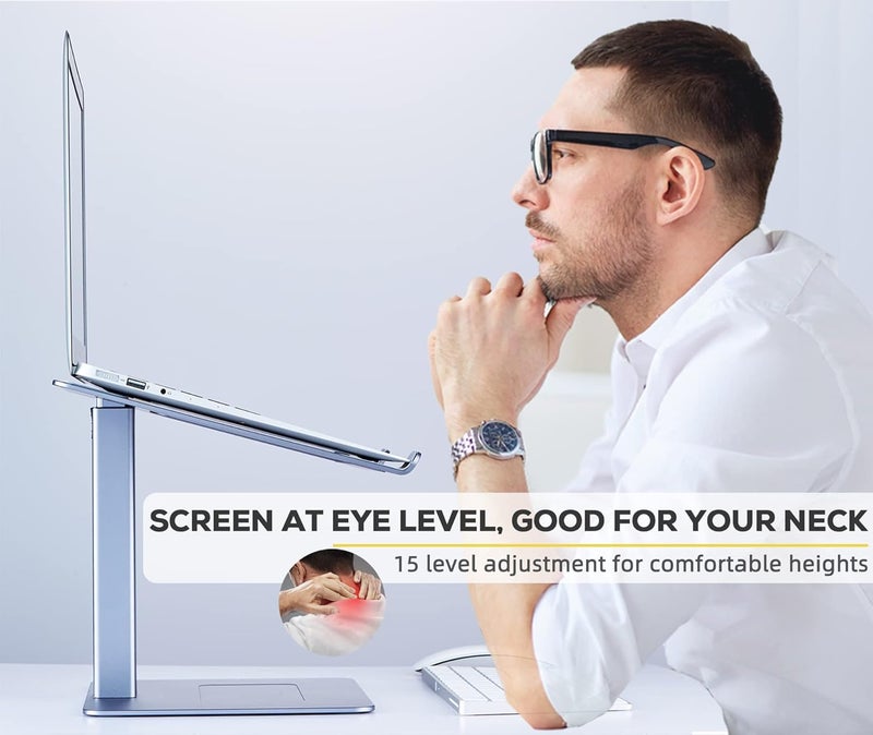 VECOFO Adjustable Laptop Stand, Tall, Strong, Airflow, Suitable for 13.3-17.3 Inch Laptops, Lift Screen to Eye Level for Video Conferences - Image 3